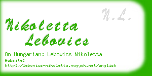 nikoletta lebovics business card